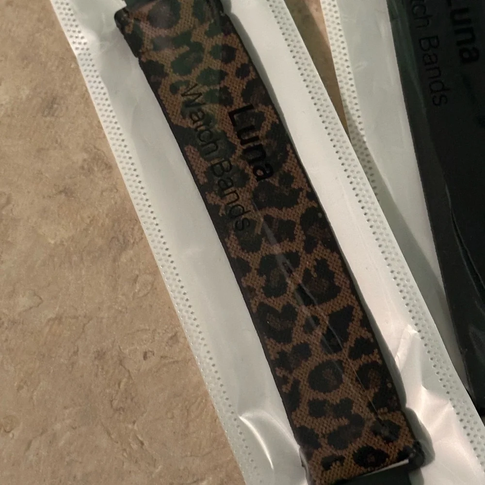 Luna Bands Pack of 3 Replacement Watch Bands in Leopard, Black, and Multicolor